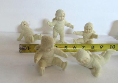 Set of 5 Vintage Dept 56 Snowbaby Skater Figurines