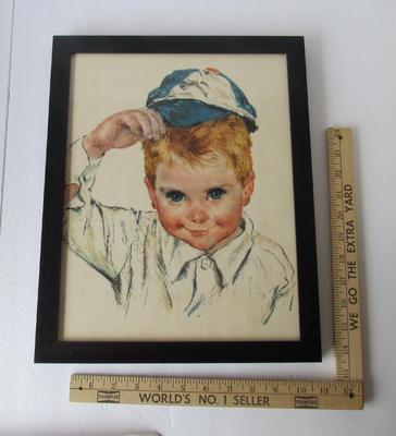 Cute Little Boy Framed Picture, 12" x 15"