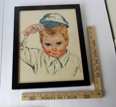 Cute Little Boy Framed Picture, 12" x 15"