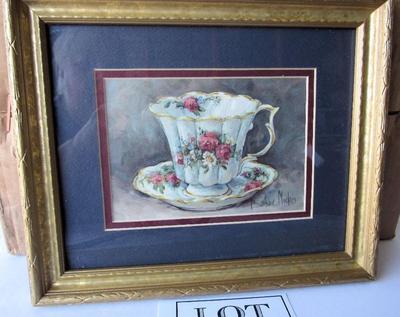 Tea Cup and Saucer Framed Print, 8" x 10"