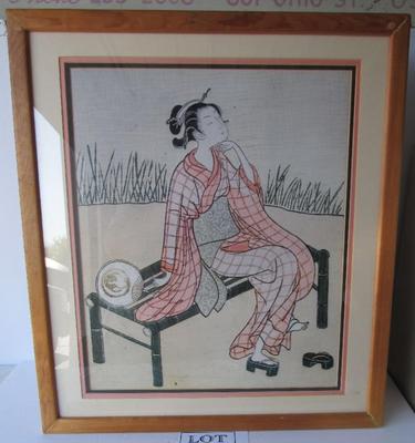 Large Japanese Woman Print, 22" x 24"