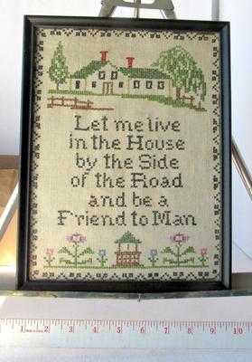 Vintage Framed Needlework Art