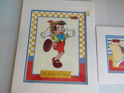 2 Older Walt Disney Unused/Unopened Pinocchio Framable Prints