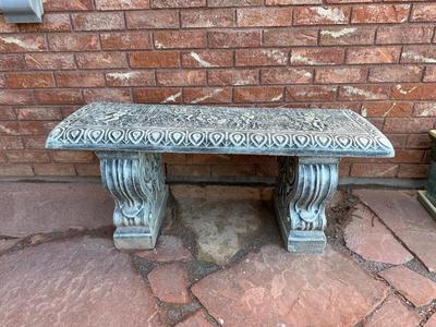 3 PIECE CHERUB CONCRETE GARDEN BENCH
