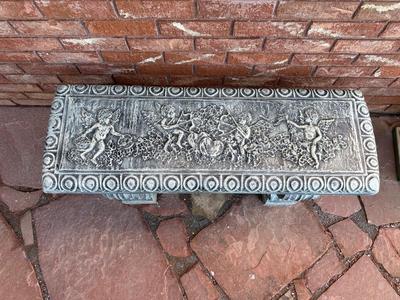 3 PIECE CHERUB CONCRETE GARDEN BENCH