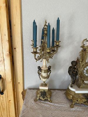 BREVETTATO ~ 3 Pc ITALIAN IMPERIAL CLOCK & MATCHING CANDELABRAS