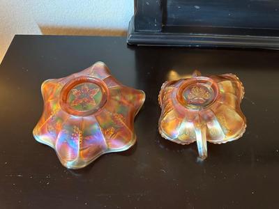 2 MARIGOLD CARNIVAL GLASS BOWLS
