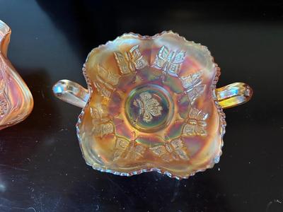 2 MARIGOLD CARNIVAL GLASS BOWLS
