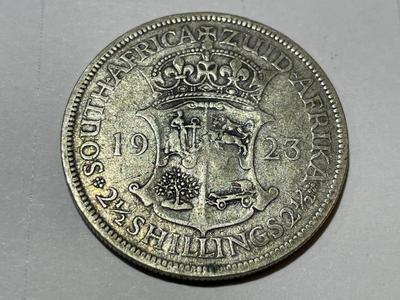 South African 1923 George V Silver Two and a Half Shillings Coin in Circulated Condition as Pic'd.