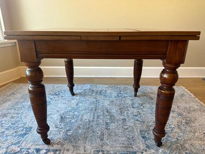 Antique Slide Out Leaves Dining Table