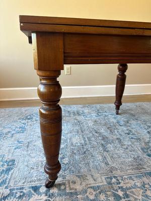 Antique Slide Out Leaves Dining Table