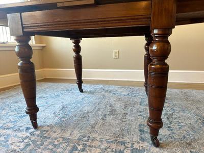 Antique Slide Out Leaves Dining Table