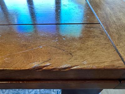 Antique Slide Out Leaves Dining Table