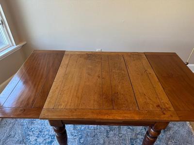 Antique Slide Out Leaves Dining Table