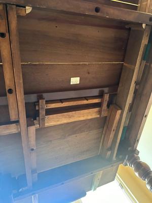 Antique Slide Out Leaves Dining Table