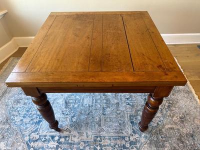 Antique Slide Out Leaves Dining Table