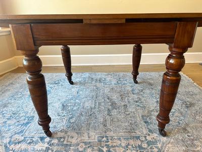 Antique Slide Out Leaves Dining Table