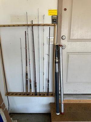 FISHING POLES AND 2 POLE TUBES