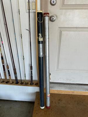 FISHING POLES AND 2 POLE TUBES