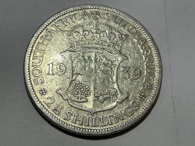 South African 1939 George VI Silver Two and a Half Shillings Coin in Circulated Condition as Pic'd.