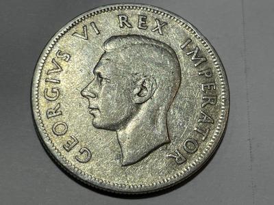 South African 1939 George VI Silver Two and a Half Shillings Coin in Circulated Condition as Pic'd.