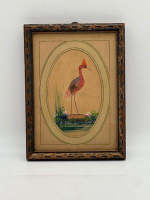 Vintage Original Art with Feathers