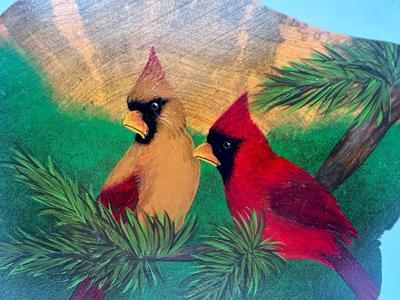 Painted Birds on Wood by Dawn Barnhart Peffer