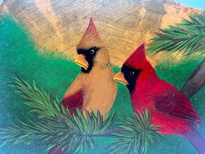 Painted Birds on Wood by Dawn Barnhart Peffer