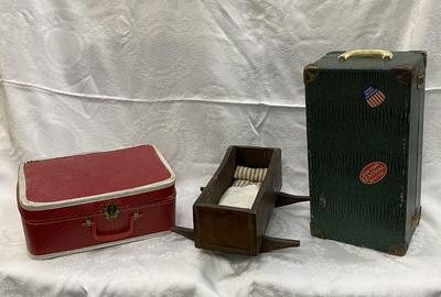 Vintage Doll Luggage and crib