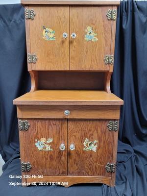 Vintage Child's Cabinet with Kitchenware