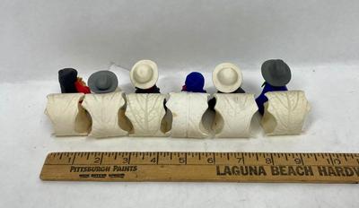 Vintage Handmade Clay Polymer Folk Art Figures Napkin Holders