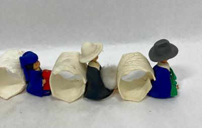 Vintage Handmade Clay Polymer Folk Art Figures Napkin Holders