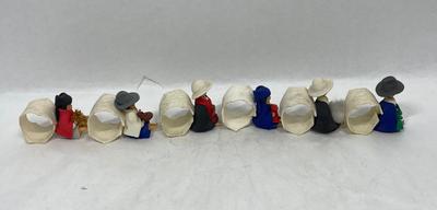 Vintage Handmade Clay Polymer Folk Art Figures Napkin Holders