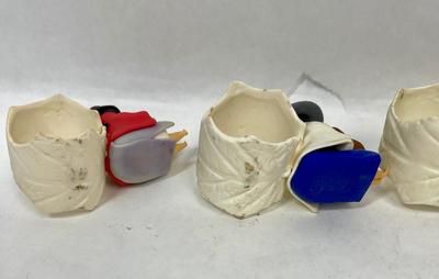 Vintage Handmade Clay Polymer Folk Art Figures Napkin Holders