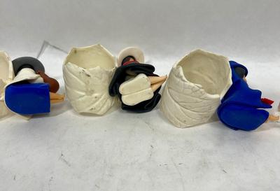 Vintage Handmade Clay Polymer Folk Art Figures Napkin Holders
