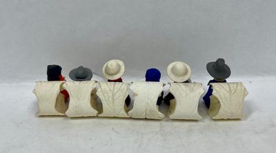 Vintage Handmade Clay Polymer Folk Art Figures Napkin Holders