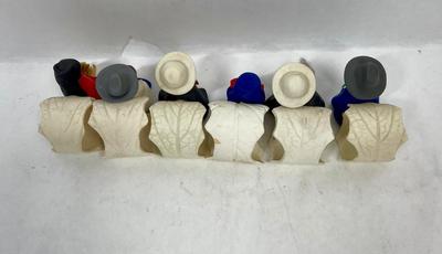 Vintage Handmade Clay Polymer Folk Art Figures Napkin Holders