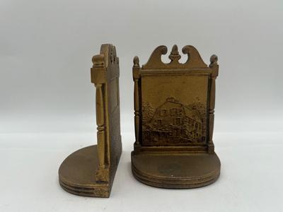BRADLEY & HUBBARD Antique Cast Iron Ornate Bookends B&H