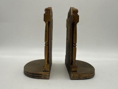 BRADLEY & HUBBARD Antique Cast Iron Ornate Bookends B&H