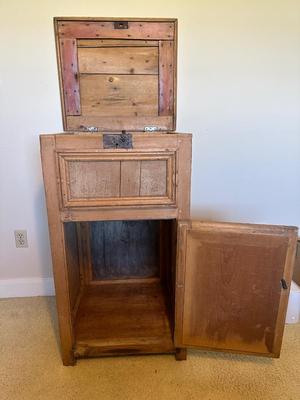 Vintage Ice Box Style 2 Door Cabinet