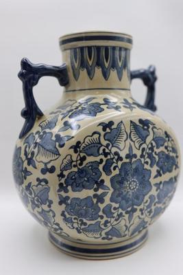 Antique Large Chinese Hand Painted Moon Flask