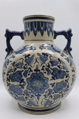 Antique Large Chinese Hand Painted Moon Flask