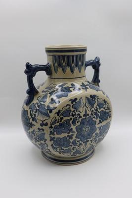 Antique Large Chinese Hand Painted Moon Flask