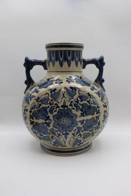 Antique Large Chinese Hand Painted Moon Flask