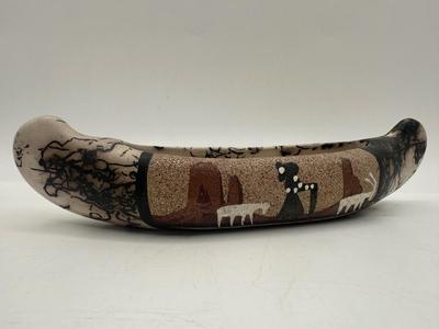 Signed, Navajo Pottery Canoe