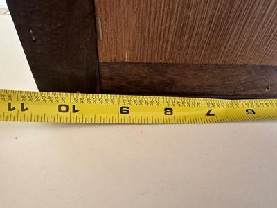 Mirrored Reticulated Walnut Wooden Hanging Corner Shelf