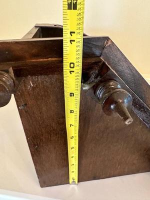 Mirrored Reticulated Walnut Wooden Hanging Corner Shelf
