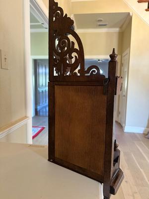 Mirrored Reticulated Walnut Wooden Hanging Corner Shelf