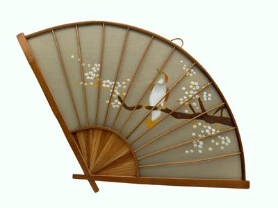 Large Hand Painted Decorative Fan