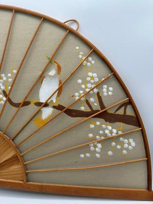 Large Hand Painted Decorative Fan